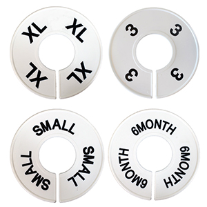 Size Dividers Round White with Black Numbers