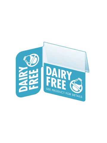 Dairy Free Shelf Talker with Right Angle Flag, 2.5"W x 1.25"H