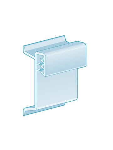 Channel Clip-In, Flush Grip 1.25”H, Clear