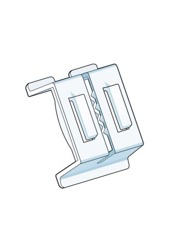 Channel Clip-In, Three-Way Mounting 1.25” H x 1”L, White