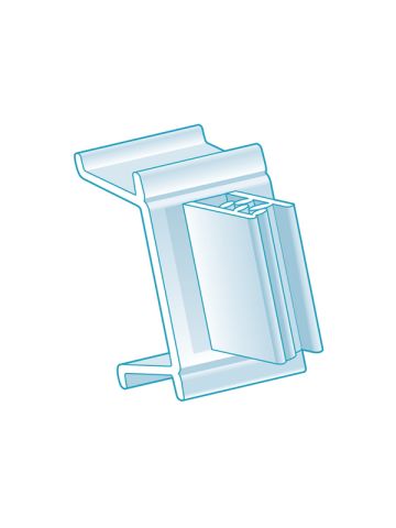 Channel Clip-In, Right Angle Grip 1.25” H x 0.75”L, Clear
