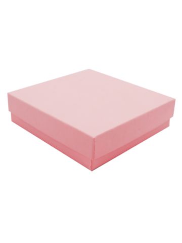 Pink Kraft Jewelry Boxes, 3-1/2" x 3-1/2" x 7/8"