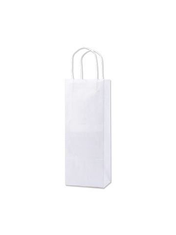 Recycled White Kraft Paper Shopping Bags, 6" x 3" x 13"