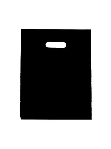 Black, Large Gloss Heavy Duty Merchandise Bags, 15" x 18"