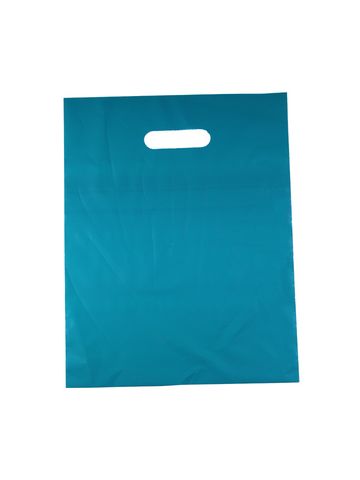 Teal, Large Gloss Heavy Duty Merchandise Bags, 15" x 18"