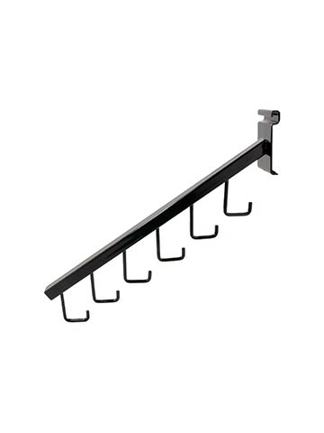 16" Black, Gridwall Waterfall with 6 Hooks 