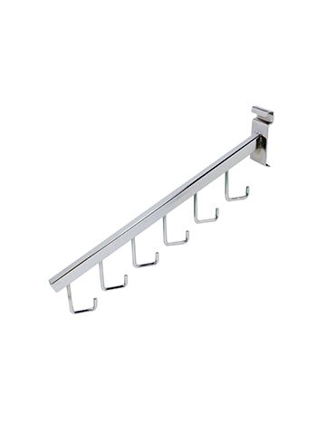 16" Chrome, Gridwall Waterfall with 6 Hooks 