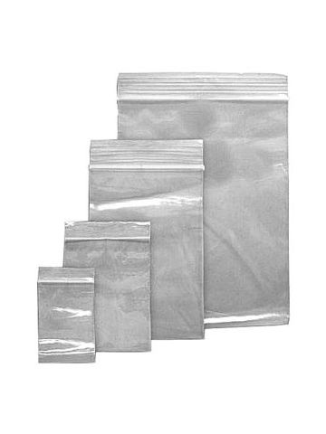 Clear Zipper Reclosable Poly Bags, 4" x 8"