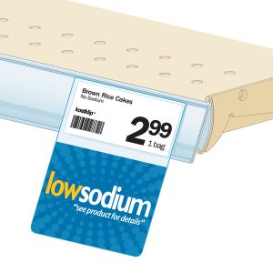 Low Sodium Shelf Talker, HealthTalker Series, ClearVision, 2.5"W x 1.25"H