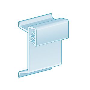 Channel Clip-In, Flush Grip 1.25”H, Clear