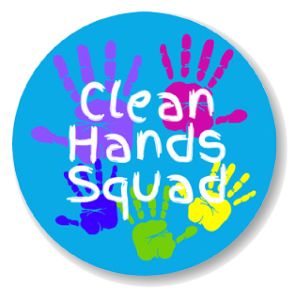 Health Hygiene Label, 'Clean Hands Squad', 2" DIA