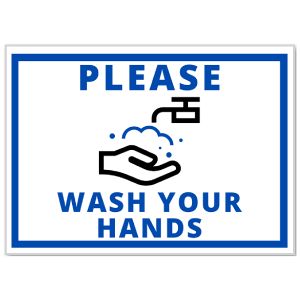 Health Hygiene Label, 'Please Wash Your Hands'