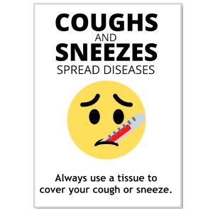 Health Hygiene Label, 'Cough & Sneezes'