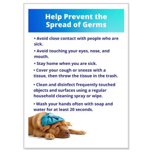 Health Hygiene Label, 'Help Prevent the Spread of Germs'