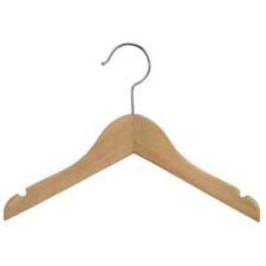 11" Natural Finish, Wood Children's Dress Hangers
