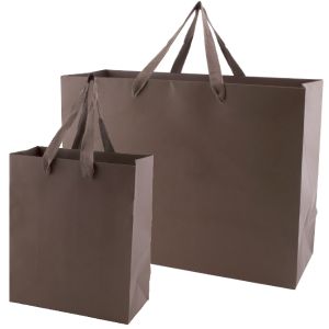 Chocolate Twill Handle Euro Tote Shopping Bags