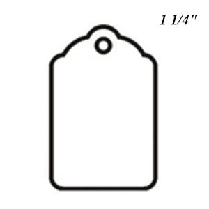 1 1/4", UnStrung Blank White Scallop Top Tags