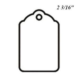 2 3/16", UnStrung Blank White Scallop Top Tags
