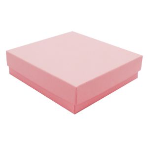 Pink Kraft Jewelry Boxes, 3-1/2" x 3-1/2" x 7/8"