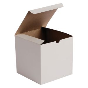 White Folding Gift Boxes, 6" x 6" x 6"