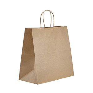 Recycled Natural Kraft Paper Shopping Bags, 13" x 7" x 13" (Filly)