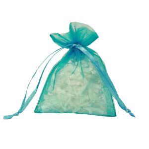 Flat Organza Bags, Turquoise, 3" x 4"