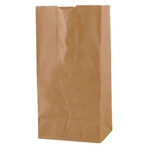 #8 Brown recycled paper grocery bags, 6-1/4" x 3-13/16" x 12-1/2"