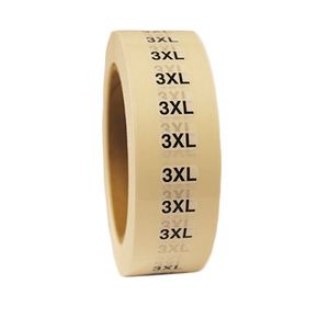 "3XL" Extra Large Clear Rectangle Size Labels