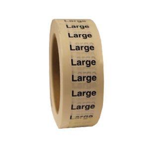 "Large "L" Clear Rectangle Size Labels