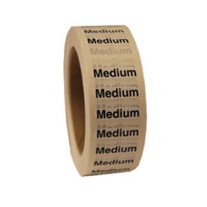 "Medium "M" Clear Rectangle Size Labels